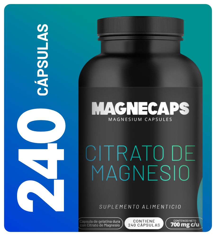 MagneCaps Citrato de Magnesio 240 Cápsulas - 80 porciones ENVIO GRATIS