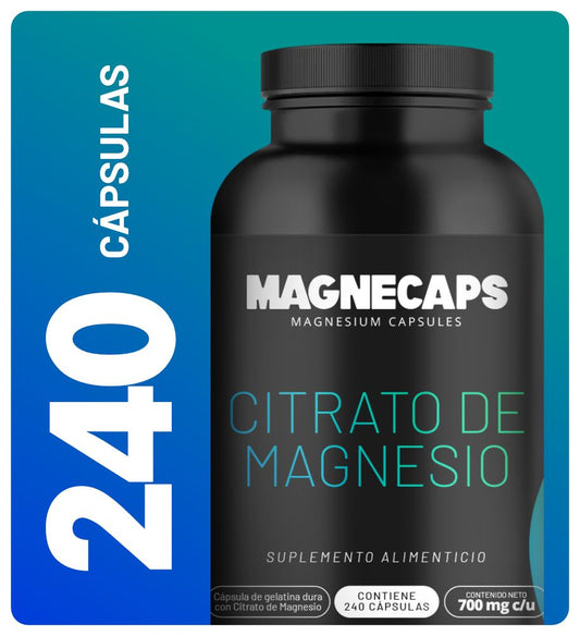 MagneCaps Citrato de Magnesio 240 Cápsulas - 80 porciones