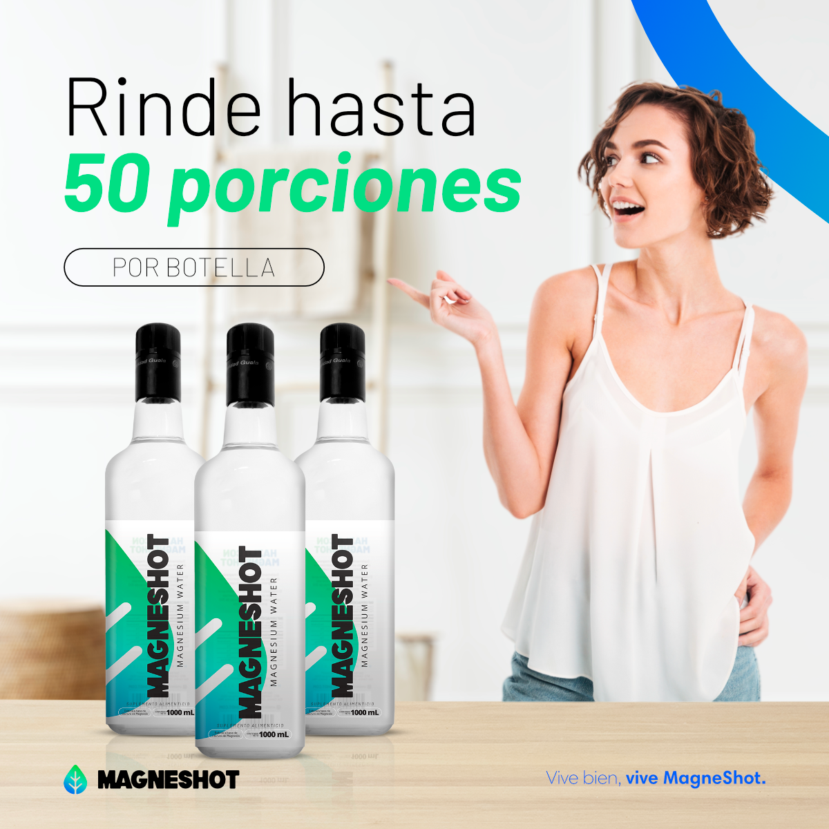MagneShot Cloruro de Magnesio 50 porciones
